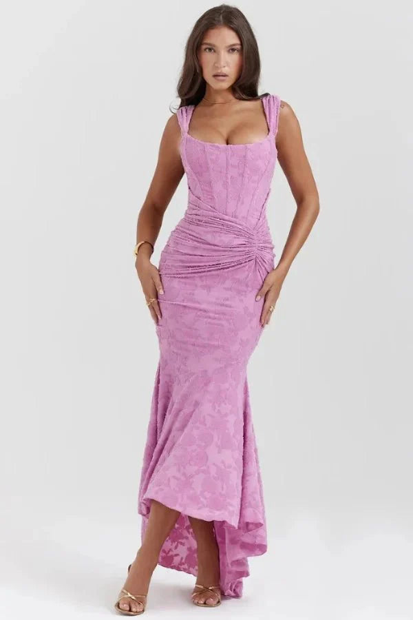 Arabella Women's Lace Corset Mermaid Maxi Dress | Going Out Occasion Dress | Evening & Smart Casual