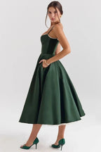 Ayet Women's Satin Bodycon Midi Dress | Fitted Silhouette | Evening, Wedding Guest & Smart Casual