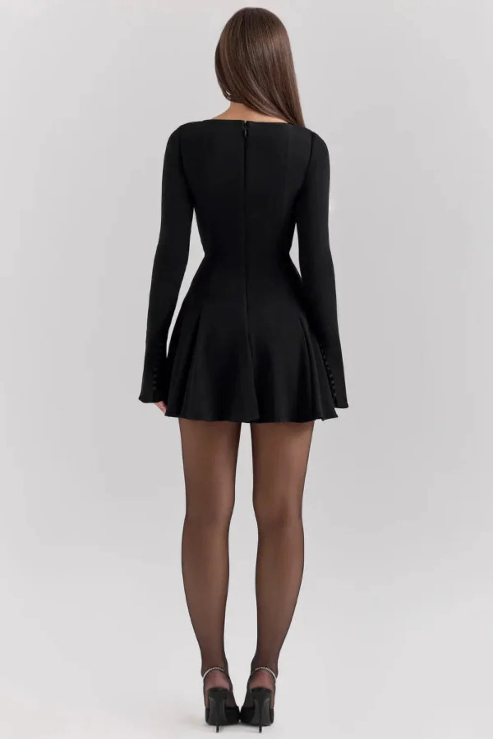 Chessie Women's Black Midi Dress | Elegant Everyday Black Casual Midi Dress for Women | Minimalist Smart Casual Style