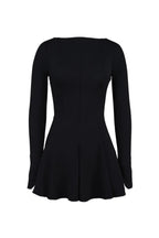 Chessie Women's Black Midi Dress | Elegant Everyday Black Casual Midi Dress for Women | Minimalist Smart Casual Style