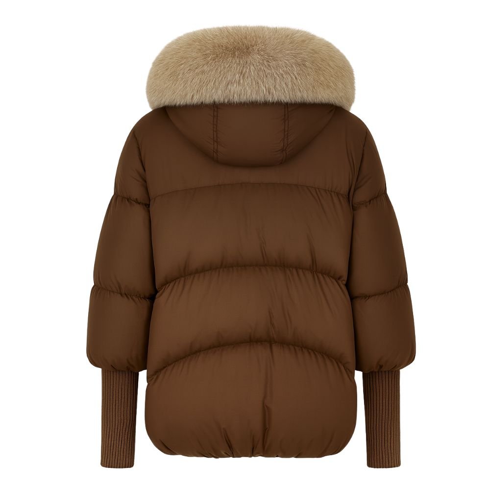 Juniper Women's Brown Puffer Jacket | Warm Lightweight Padded Jacket for Women | Casual Everyday Winter Outerwear