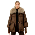 Juniper Women's Brown Puffer Jacket | Warm Lightweight Padded Jacket for Women | Casual Everyday Winter Outerwear