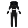 Dolly Black Women's One-Piece Ski Suit | Waterproof Insulated Snow Suit for Women | Retro Ski Jumpsuit for the Slopes