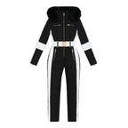 Dolly Black Women's One-Piece Ski Suit | Waterproof Insulated Snow Suit for Women | Retro Ski Jumpsuit for the Slopes
