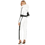 Dolly Women's White One-Piece Ski Suit | Waterproof Insulated Snow Suit for Women | Retro White Ski Jumpsuit for the Slopes