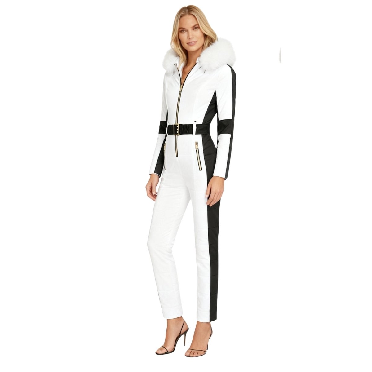 Dolly Women's White One-Piece Ski Suit | Waterproof Insulated Snow Suit for Women | Retro White Ski Jumpsuit for the Slopes