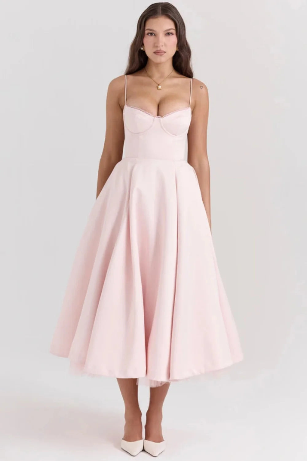Ayet Women's Satin Bodycon Midi Dress | Fitted Silhouette | Evening, Wedding Guest & Smart Casual