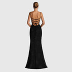 Aphaea Women's Floral Jacquard Mermaid Maxi Dress | Backless Occasion Gown | Evening & Smart Casual