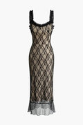 Clarina Women's Sheer Lace Slip Midi Dress | Going Out Party Dress | Evening & Occasion