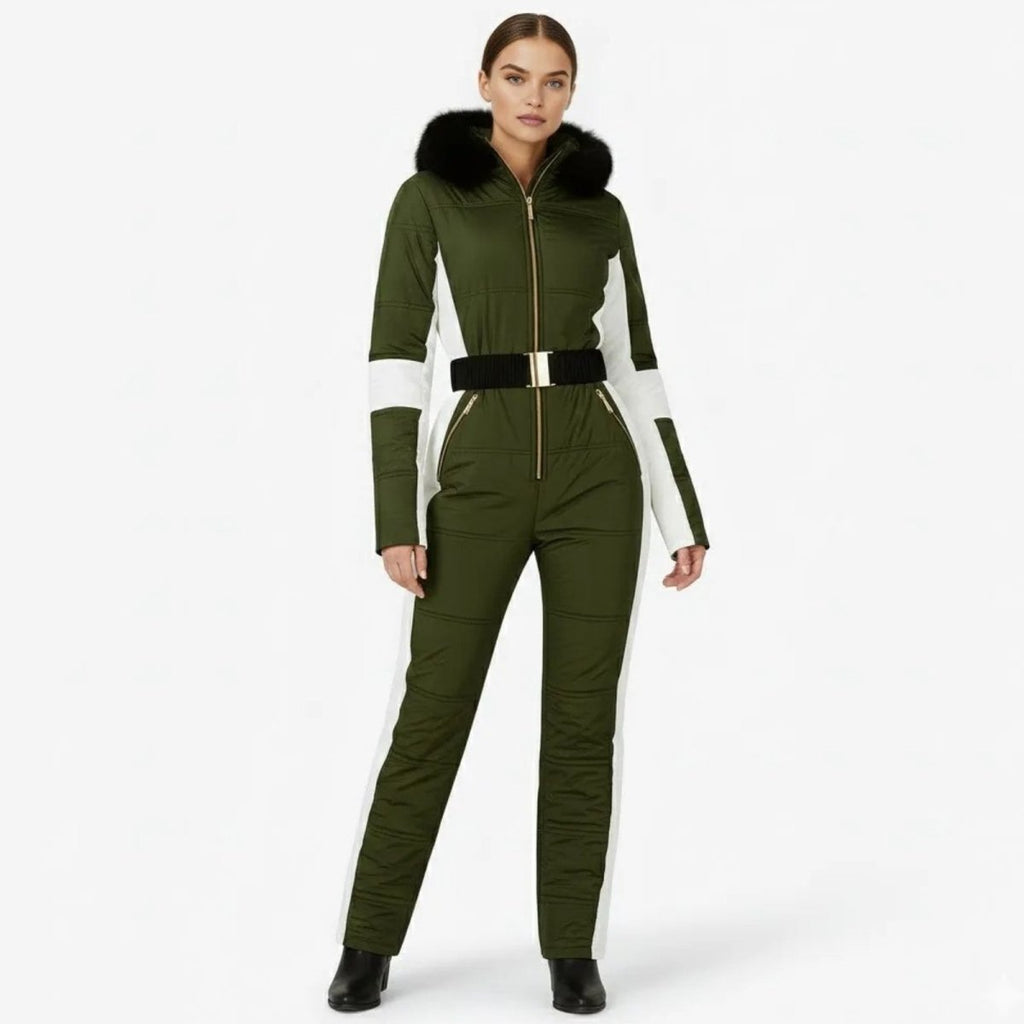 Dolly Women's One-Piece Ski Suit | Waterproof Insulated Snow Suit for Women | Retro Ski Jumpsuit for the Slopes