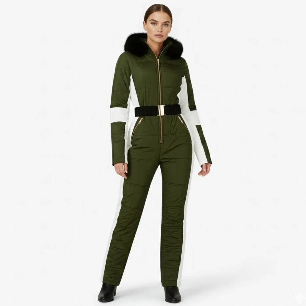Dolly Women's One-Piece Ski Suit | Waterproof Insulated Snow Suit for Women | Retro Ski Jumpsuit for the Slopes