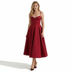 Ayet Women's Satin Bodycon Midi Dress | Fitted Silhouette | Evening, Wedding Guest & Smart Casual