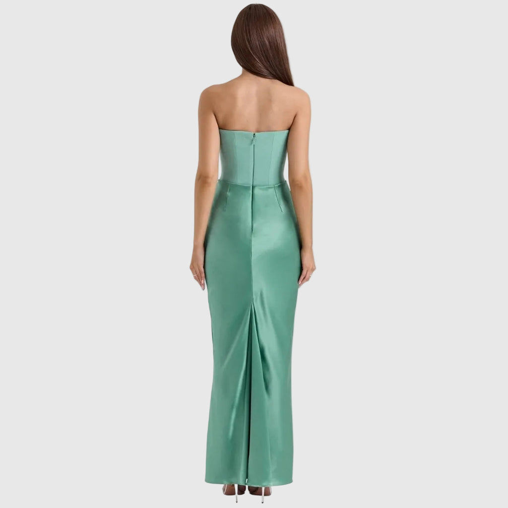 Sloane Women's Satin Bodycon Maxi Dress | Fitted Silhouette | Evening & Smart Casual
