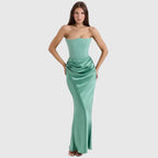 Sloane Women's Satin Bodycon Maxi Dress | Fitted Silhouette | Evening & Smart Casual