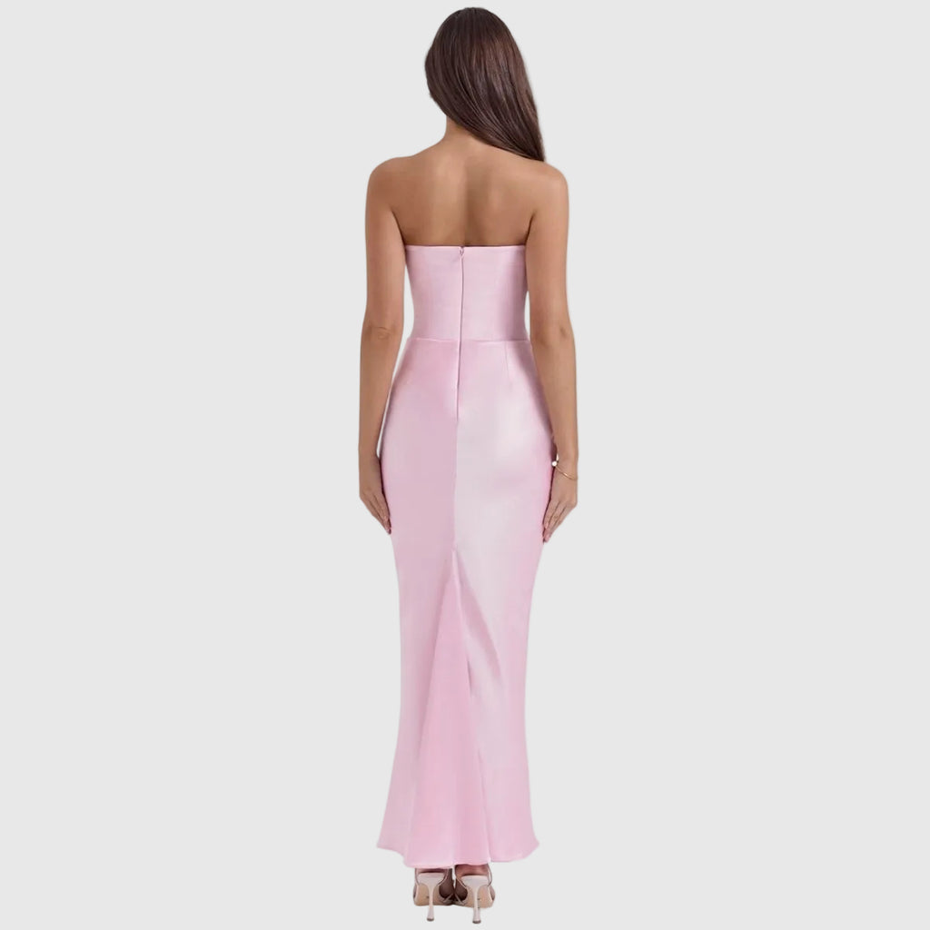 Sloane Women's Satin Bodycon Maxi Dress | Fitted Silhouette | Evening & Smart Casual