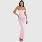 Sloane Women's Satin Bodycon Maxi Dress | Fitted Silhouette | Evening & Smart Casual