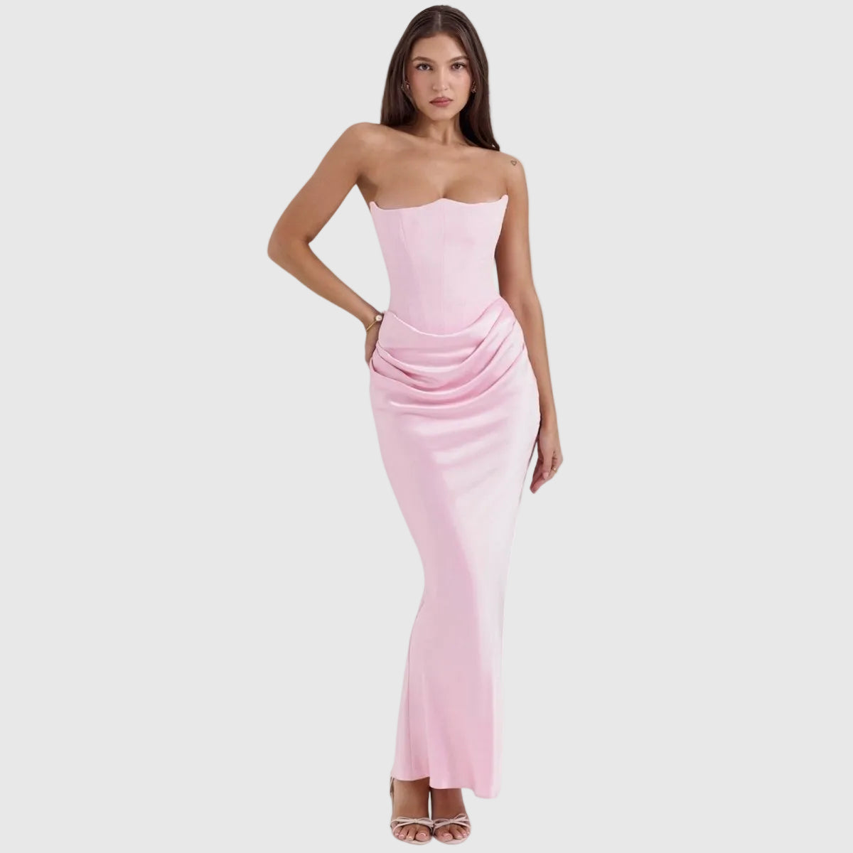 Sloane Women's Satin Bodycon Maxi Dress | Fitted Silhouette | Evening & Smart Casual