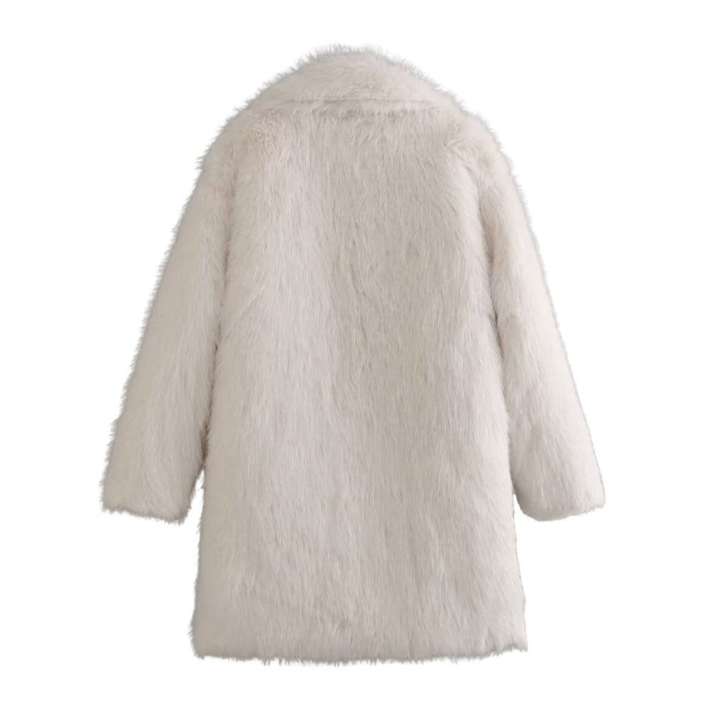 Febbie Women's Faux Fur Coat | Luxury Full Faux Fur Coat for Women | Statement Winter Outerwear & Evening Glamour