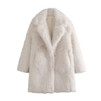 Febbie Women's Faux Fur Coat | Luxury Full Faux Fur Coat for Women | Statement Winter Outerwear & Evening Glamour