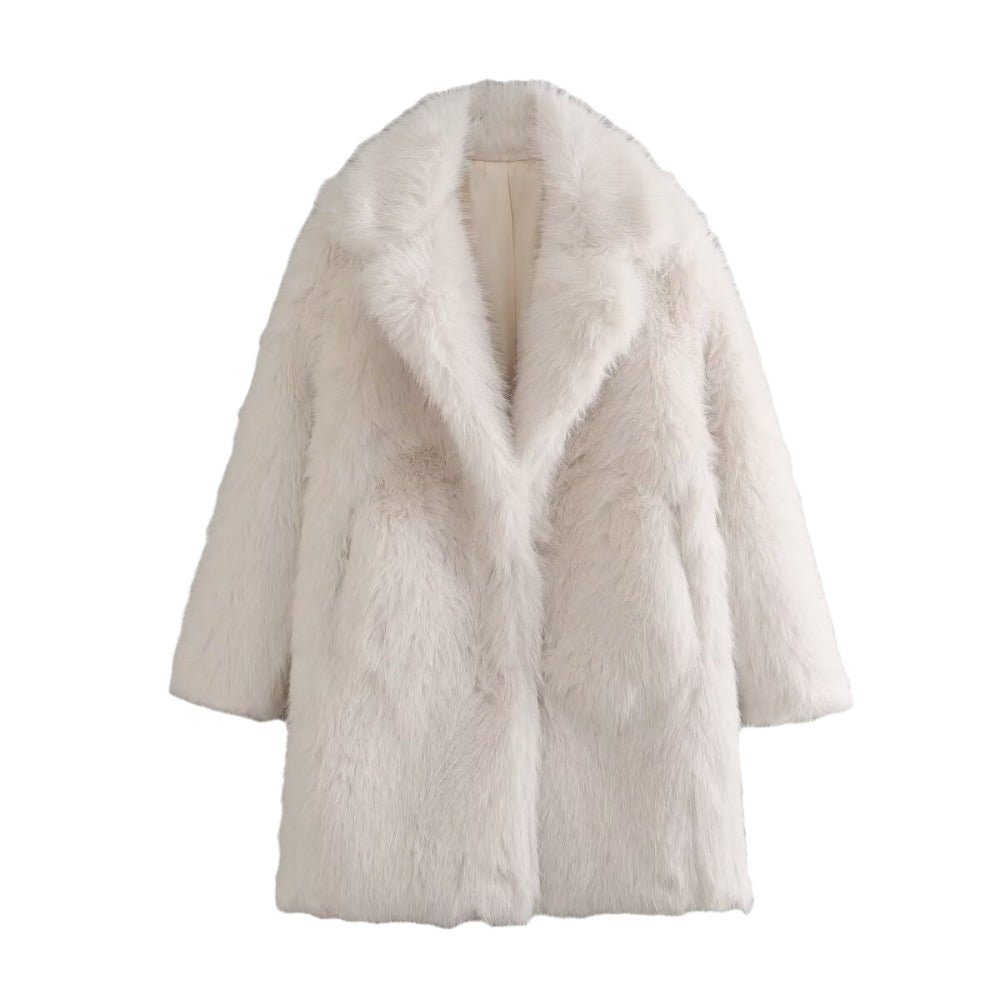 Febbie Women's Faux Fur Coat | Luxury Full Faux Fur Coat for Women | Statement Winter Outerwear & Evening Glamour