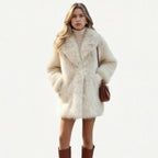 Febbie Women's Faux Fur Coat | Luxury Full Faux Fur Coat for Women | Statement Winter Outerwear & Evening Glamour