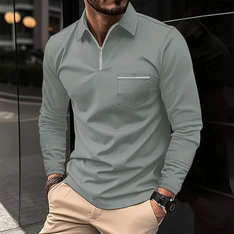 Romeo Men's Long Sleeve Cotton Jersey Polo Shirt | Classic Soft Knit Polo for Men | Smart Casual Everyday & Weekend Wear