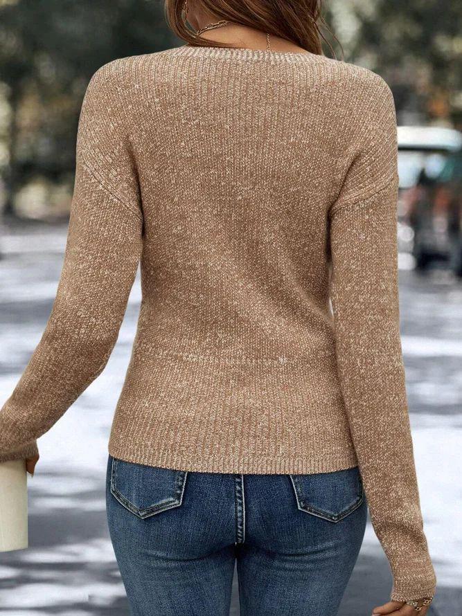 Sirena Women's Solid Color V-Neck Sweater | Soft Cotton Knit V-Neck Jumper for Women | Classic Regular Fit Everyday Knitwear