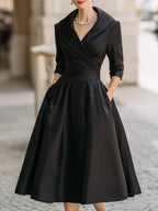 Aurora Women's Vintage Cotton Midi Dress | Short Sleeve Casual Everyday Jersey Dress