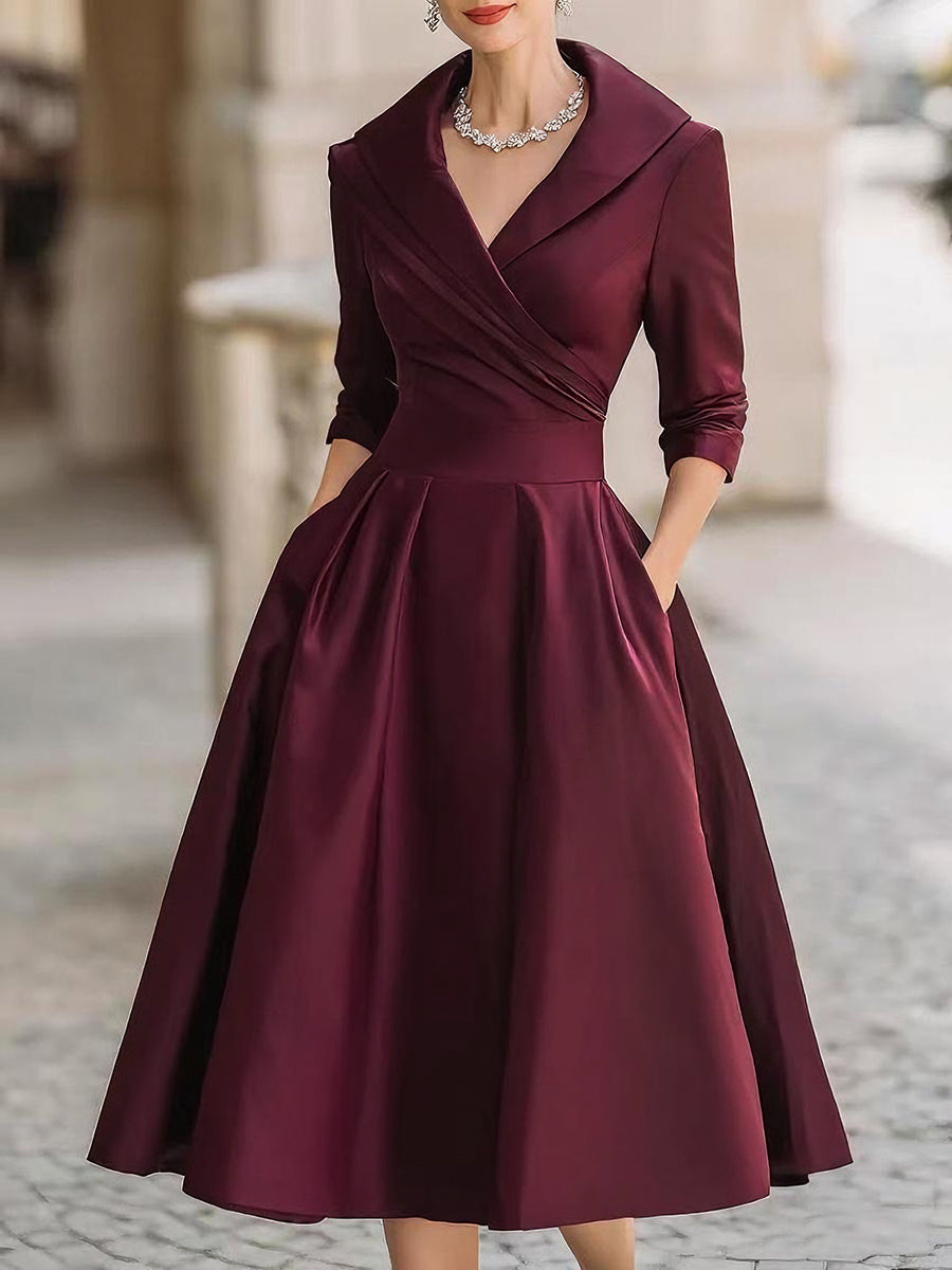 Aurora Women's Vintage Cotton Midi Dress | Short Sleeve Casual Everyday Jersey Dress