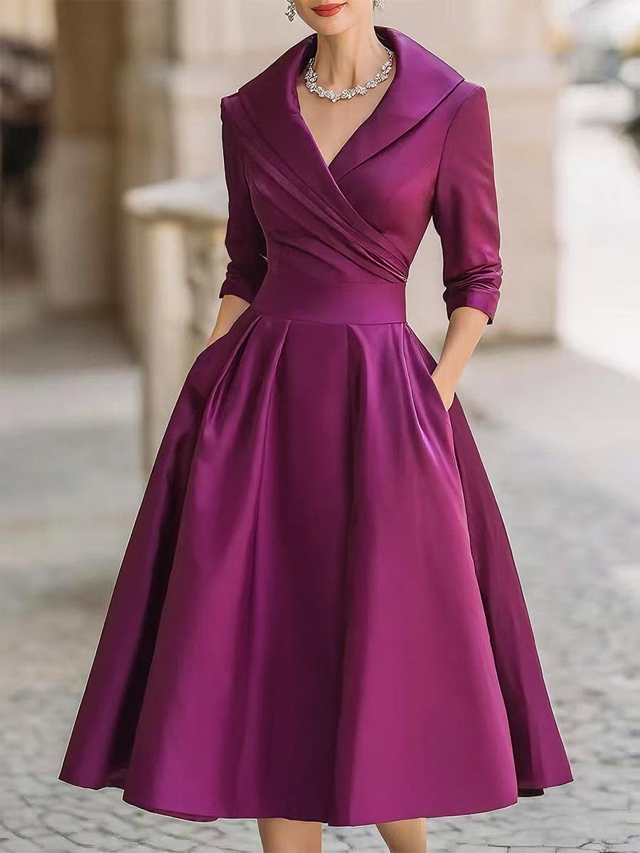Aurora Women's Vintage Cotton Midi Dress | Short Sleeve Casual Everyday Jersey Dress