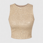 Vivara Women's Sequin Glitter Top | Round Neck Pailletten Going Out Top | Party & Evening Wear
