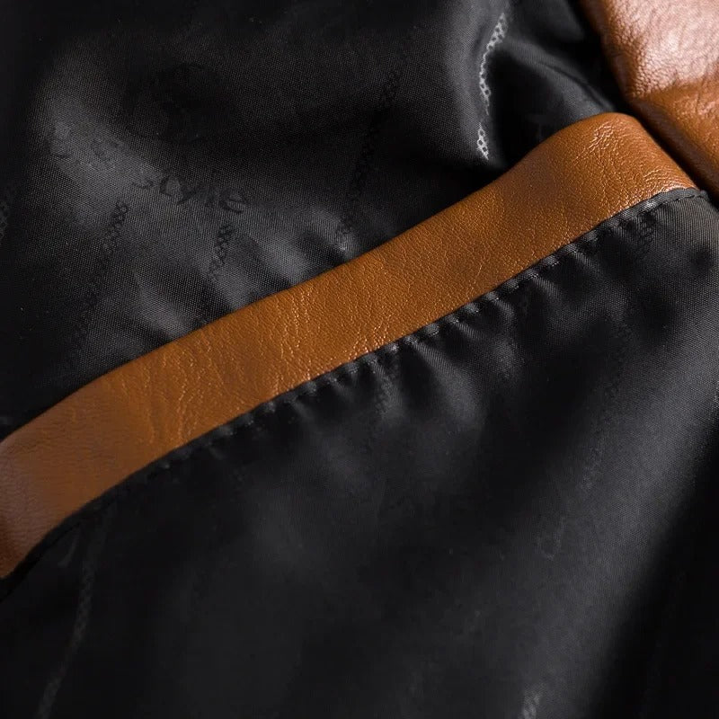 Celso Men's Faux Leather Bomber Jacket | Fashion Vegan Leather Flight Jacket for Men | Casual Streetwear & Smart Casual Outerwear