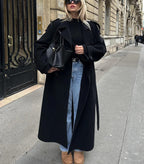 Inka Women's Oversized Longline Wool Coat | Trendy Winter Maxi Coat for Women