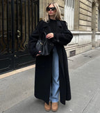 Inka Women's Oversized Longline Wool Coat | Trendy Winter Maxi Coat for Women