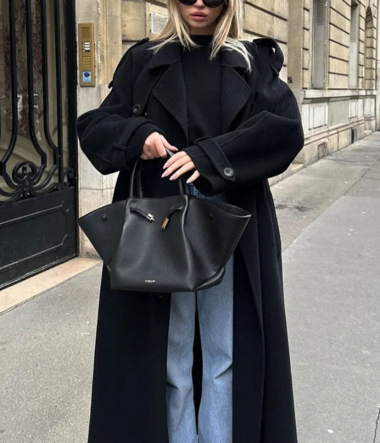 Inka Women's Oversized Longline Wool Coat | Trendy Winter Maxi Coat for Women