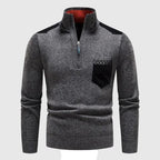 Aurelio Men's Premium Merino Wool Half-Zip Sweater | Luxury Soft Half Zip Jumper for Men | Timeless Elegant Smart Casual Winter Knitwear