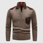 Aurelio Men's Premium Merino Wool Half-Zip Sweater | Luxury Soft Half Zip Jumper for Men | Timeless Elegant Smart Casual Winter Knitwear