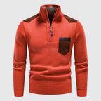 Aurelio Men's Premium Merino Wool Half-Zip Sweater | Luxury Soft Half Zip Jumper for Men | Timeless Elegant Smart Casual Winter Knitwear