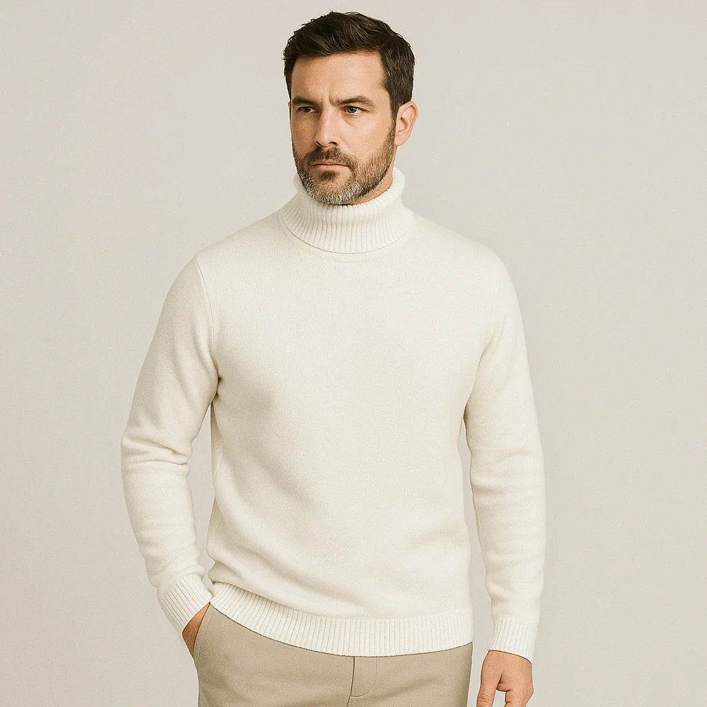 Gauthier Men's Cashmere Blend Turtleneck Sweater | Soft Luxury Roll Neck Jumper for Men