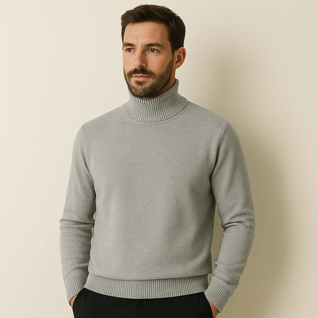 Gauthier Men's Cashmere Blend Turtleneck Sweater | Soft Luxury Roll Neck Jumper for Men
