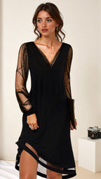 Lia Evening Dress Woman – Long Glamorous Dress with Glittery Fabric & Elegant Cut