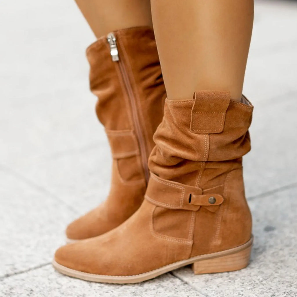 Noa Women's Elegant Block Heel Ankle Boots | Leather Heeled Ankle Boots for Women | Smart Casual Everyday Occasion Footwear