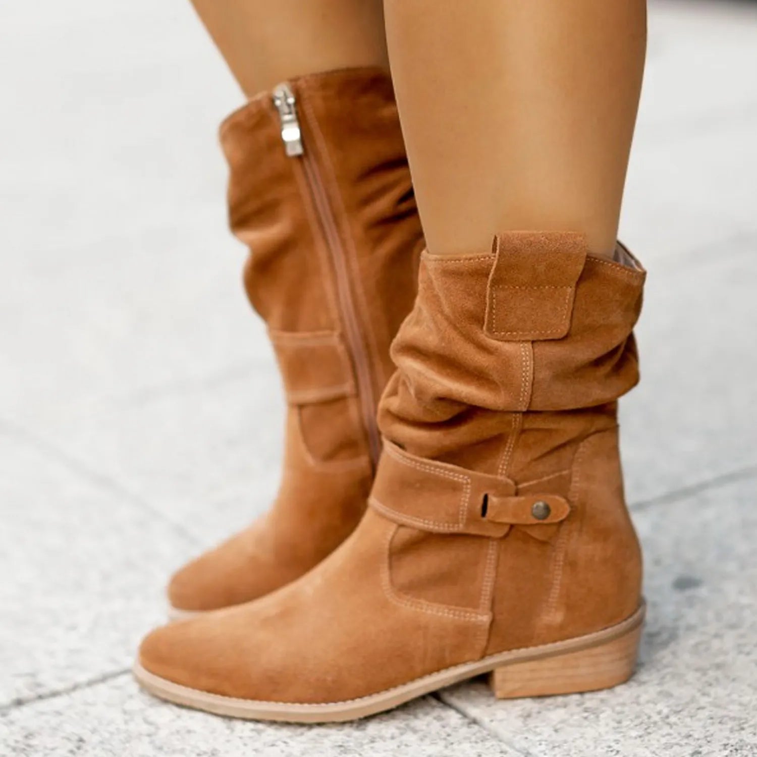 Noa Women's Elegant Block Heel Ankle Boots | Leather Heeled Ankle Boots for Women | Smart Casual Everyday Occasion Footwear