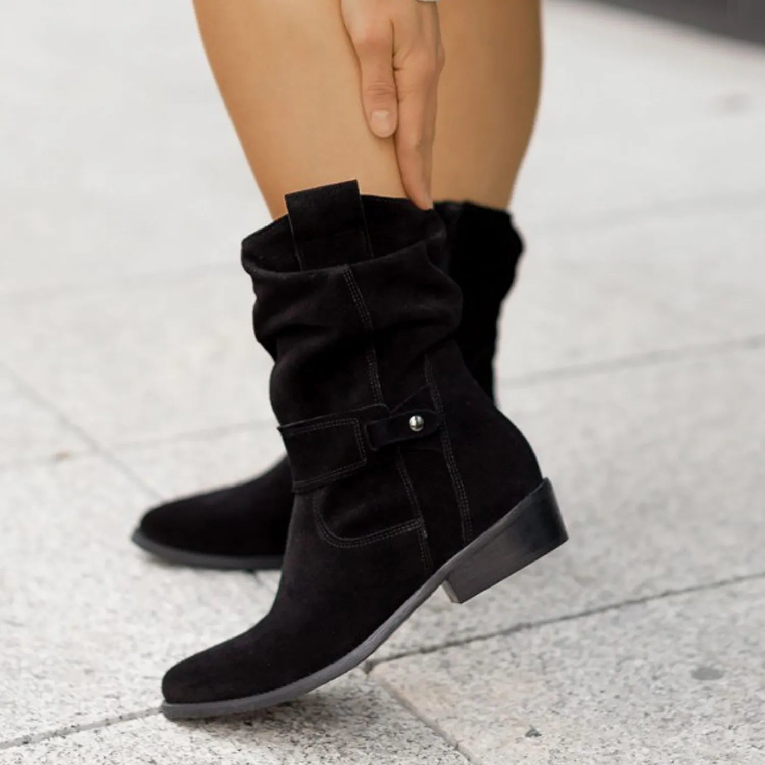 Noa Women's Elegant Block Heel Ankle Boots | Leather Heeled Ankle Boots for Women | Smart Casual Everyday Occasion Footwear