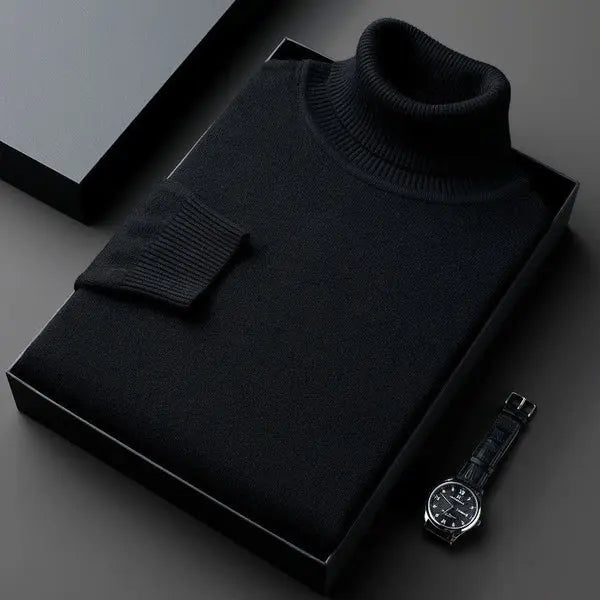 Gauthier Men's Cashmere Blend Turtleneck Sweater | Soft Luxury Roll Neck Jumper for Men