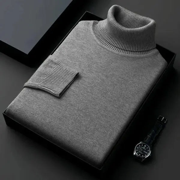 Gauthier Men's Cashmere Blend Turtleneck Sweater | Soft Luxury Roll Neck Jumper for Men
