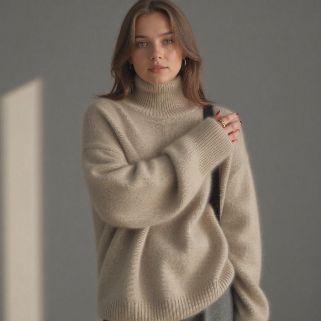 Sydney Pull Woman Turtleneck Oversize in Cashmere – Soft, Warm & Elegant