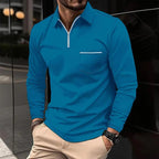 Romeo Men's Long Sleeve Cotton Jersey Polo Shirt | Classic Soft Knit Polo for Men | Smart Casual Everyday & Weekend Wear