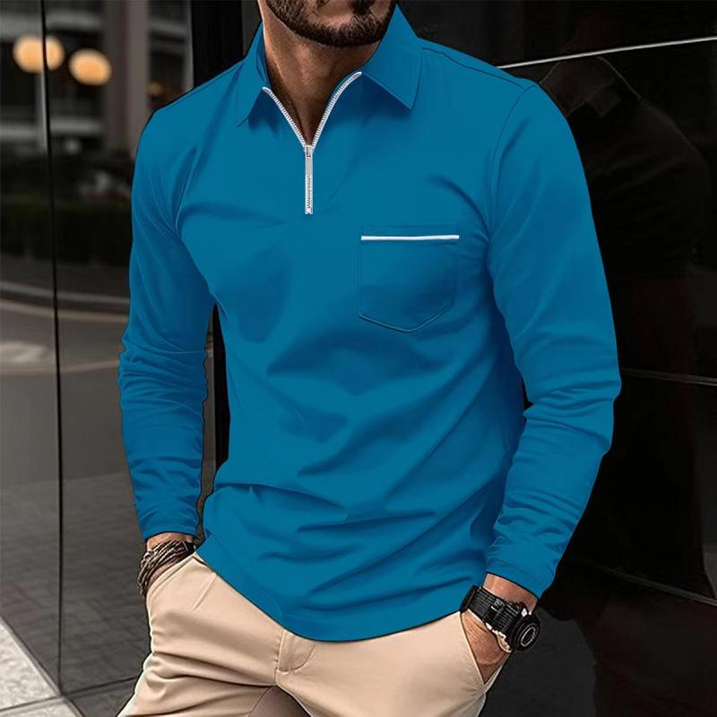 Romeo Men's Long Sleeve Cotton Jersey Polo Shirt | Classic Soft Knit Polo for Men | Smart Casual Everyday & Weekend Wear
