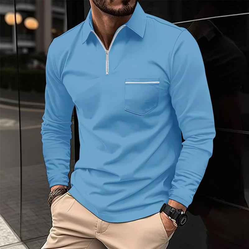 Romeo Men's Long Sleeve Cotton Jersey Polo Shirt | Classic Soft Knit Polo for Men | Smart Casual Everyday & Weekend Wear